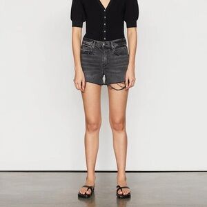 FRAME Le Brigette Raw Edge Denim Shorts Harbor Way Destruct NWT 27
